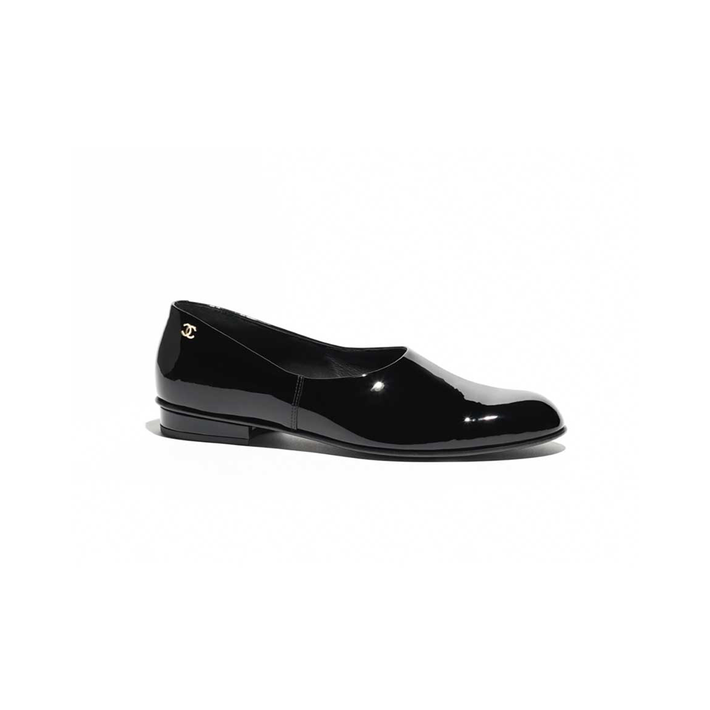 Ch**el black patent leather moccasins flats